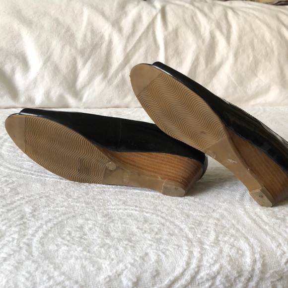 Laura Ashley | Black Patent Mini Wedges - Picture 5 of 5